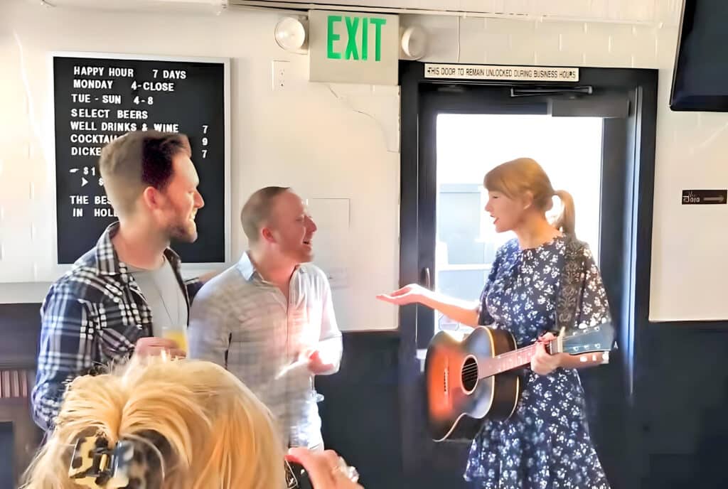 Taylor Swift shocks fans by surprise performance at engagement party