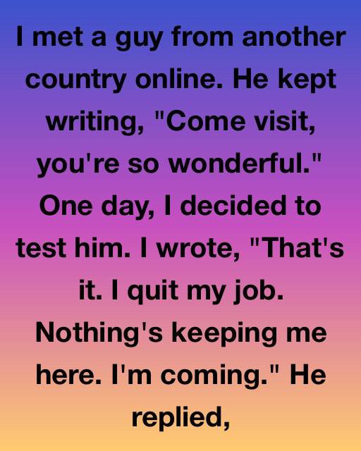 I Met A Guy From Another Country Online And Decided To Test His Promises, But His Surprising Response Led Me To A Truth I Never Expected