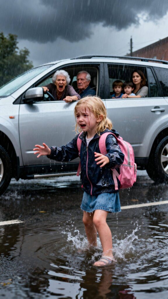 At pickup, my parents took my sister’s children and refused my daughter a ride. When she reached the car, my mother told her to walk home despite the heavy rain. My six-year-old begged, but they drove away, leaving her drenched and in tears.