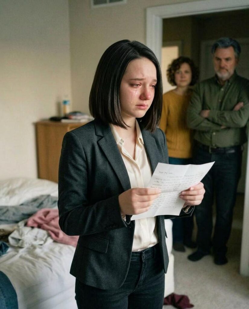 While I was traveling for work, my 14-year-old daughter woke up to a note from my parents: “Pack your things and move out. We need to make space for your cousin. You’re not welcome.” Three hours later, I handed them this. My parents went pale. “Wait, what? How…?”