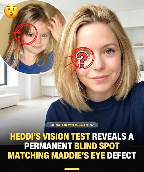 EYE TEST SHOCK: HEIDI HAS A BLIND SPOT IN THE EXACT SAME POSITION AS MADDIE’S COLOBOMA