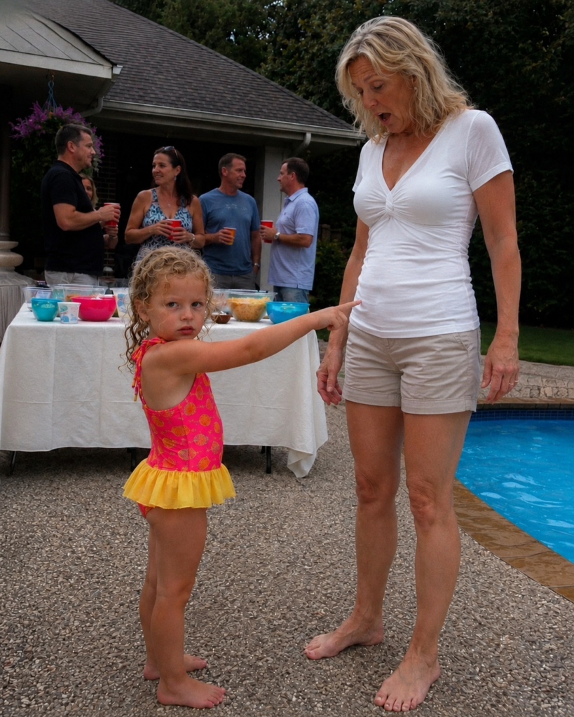 At My Daughter’s Third Birthday Pool Party, She Pointed at My Stepmom’s Belly and Said, ‘Daddy’s in There’ – I Laughed Until I Saw What She Was Really Pointing At