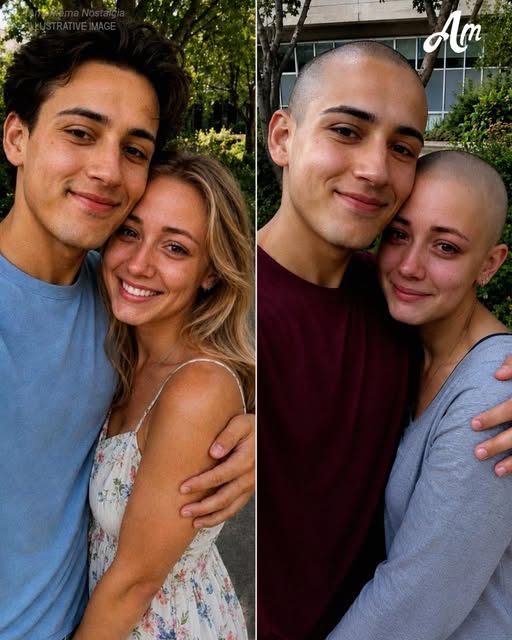 A Son’s Compassionate Shave Sparks a Heartwarming Movement for His Girlfriend Battling Cancer