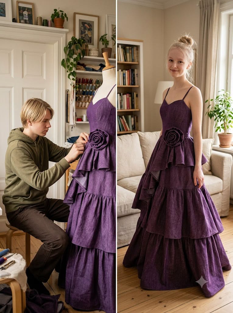Stepmother Refused Prom Money So Devoted Brother Created An Unforgettable Dress