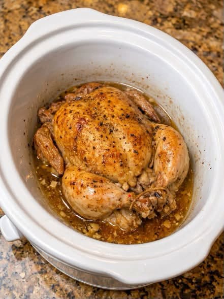 3-Ingredient Slow Cooker Whole Chicken