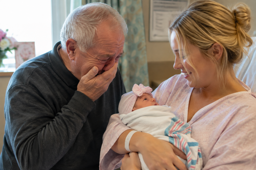 I Gave Birth and Brought My Baby to Meet the Grandpa Who Raised Me for the First Time – The Moment He Saw Her Face, He Burst Into Tears