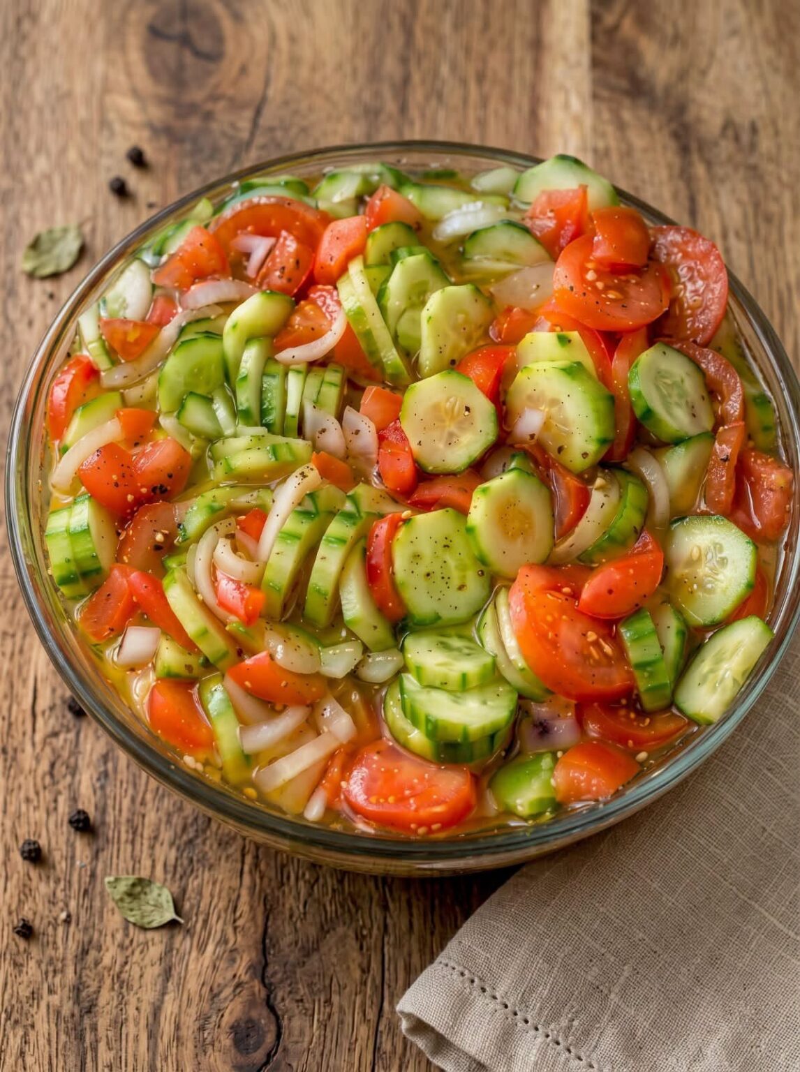 Marinated Cucumber, Tomato and Onion Salad