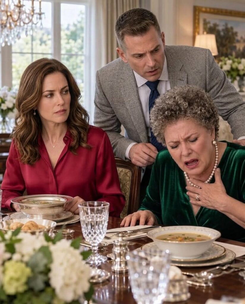 At family dinner, my husband secretly emptied a tiny white packet into my soup, then sneered, “Eat it, Diane. Stop pretending to be sick for attention.”