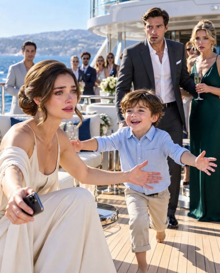 Five years after my husband divorced me because he believed I betrayed him, our five-year-old son ran across a luxury yacht shouting “Mommy!