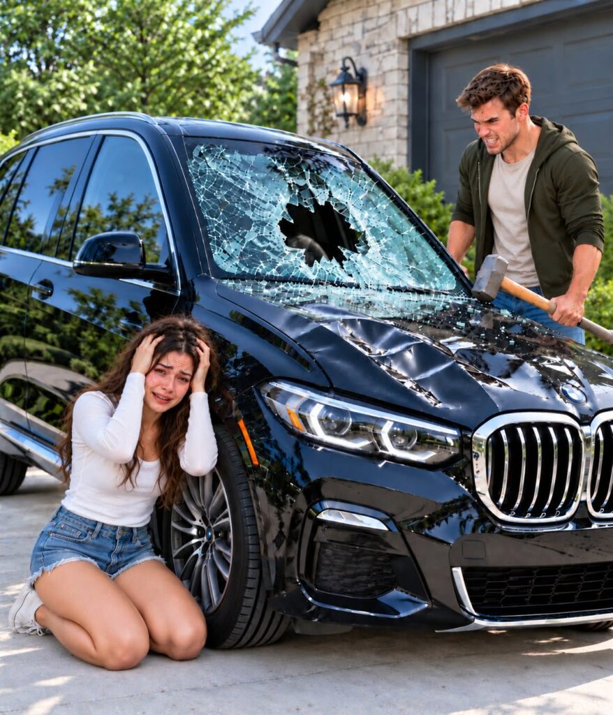 My brother smashed my $78,000 SUV after I refused to give it to his wife. Mom screamed, “It’s just a car! Just lie to insurance!” I just made one call… But when the police arrived, they asked them one question that left them speechless…